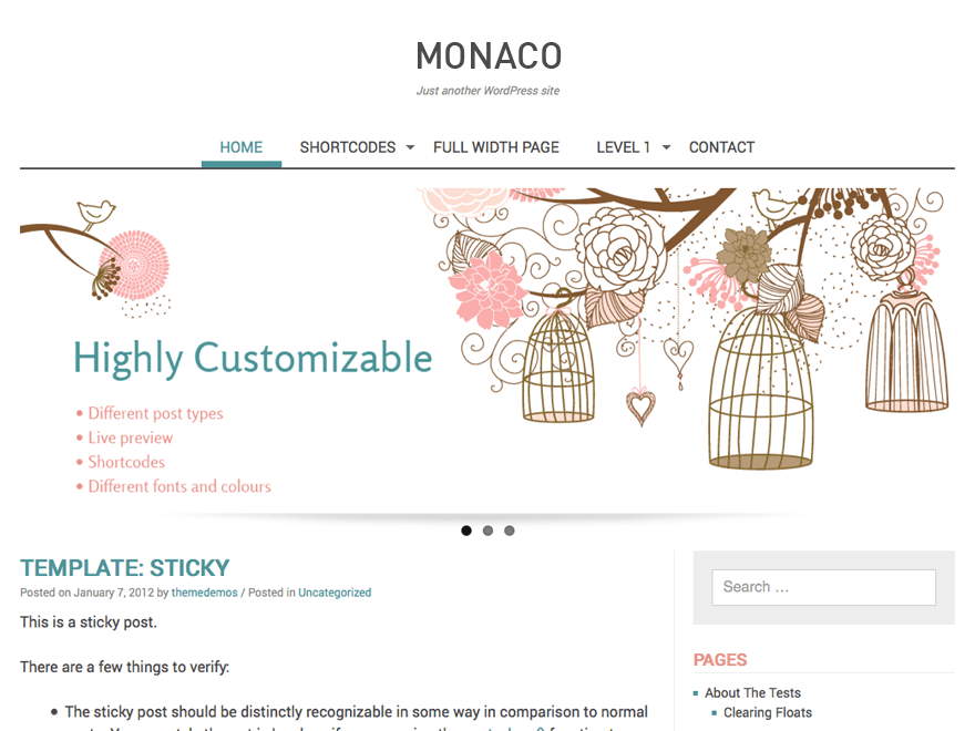 Monaco theme websites examples