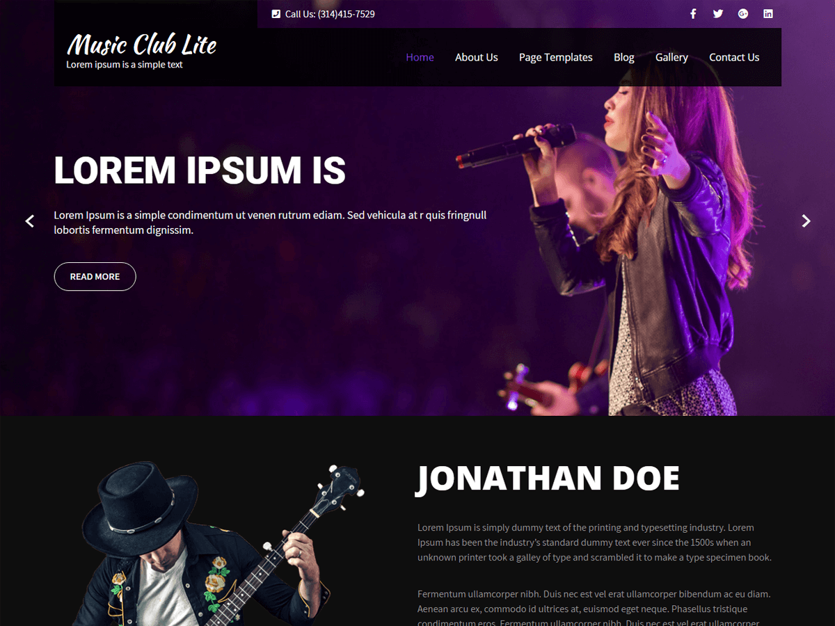 music-club-lite theme websites examples