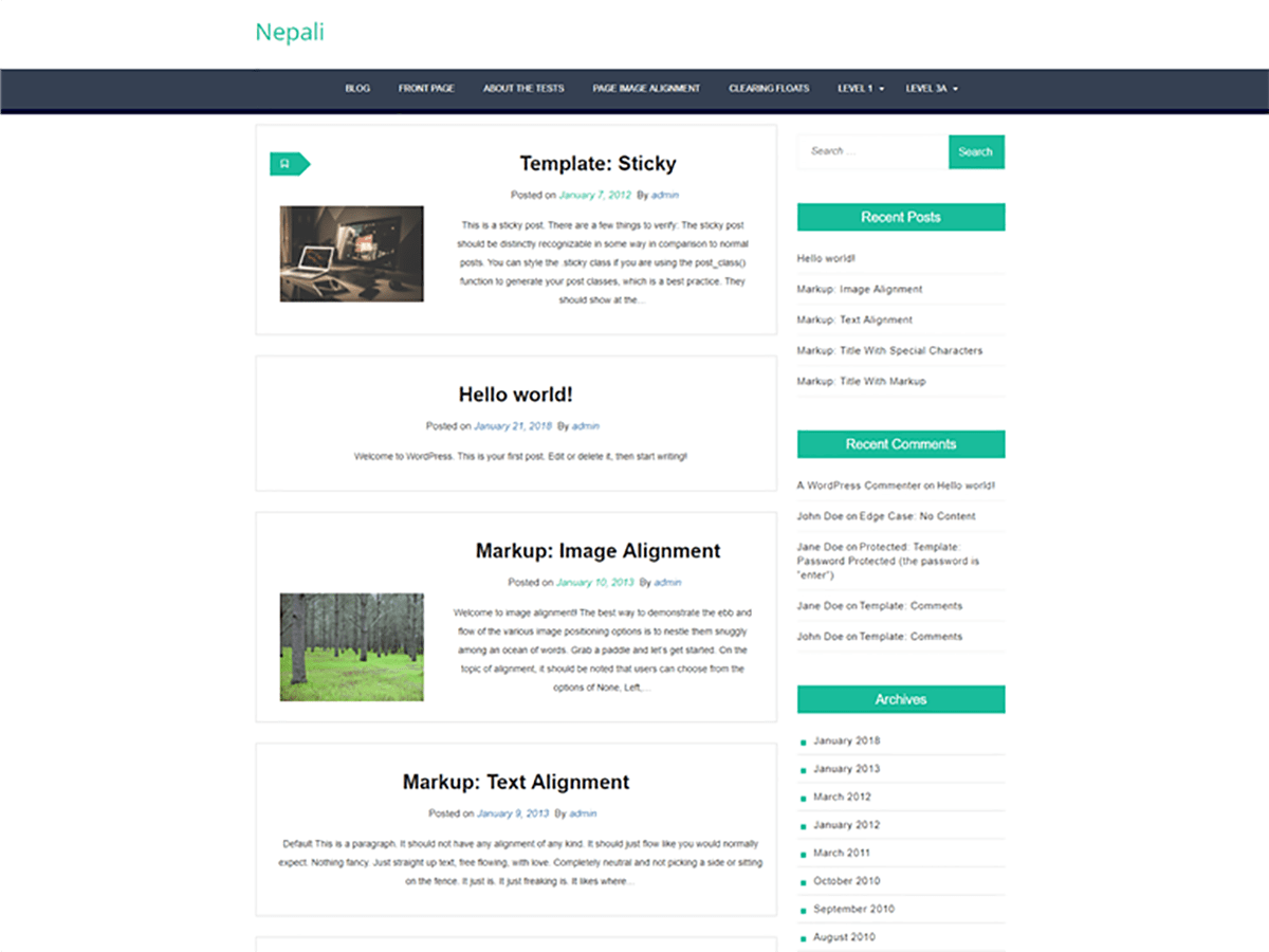 nepali WordPress theme, websites list used nepali theme nepali theme websites examples