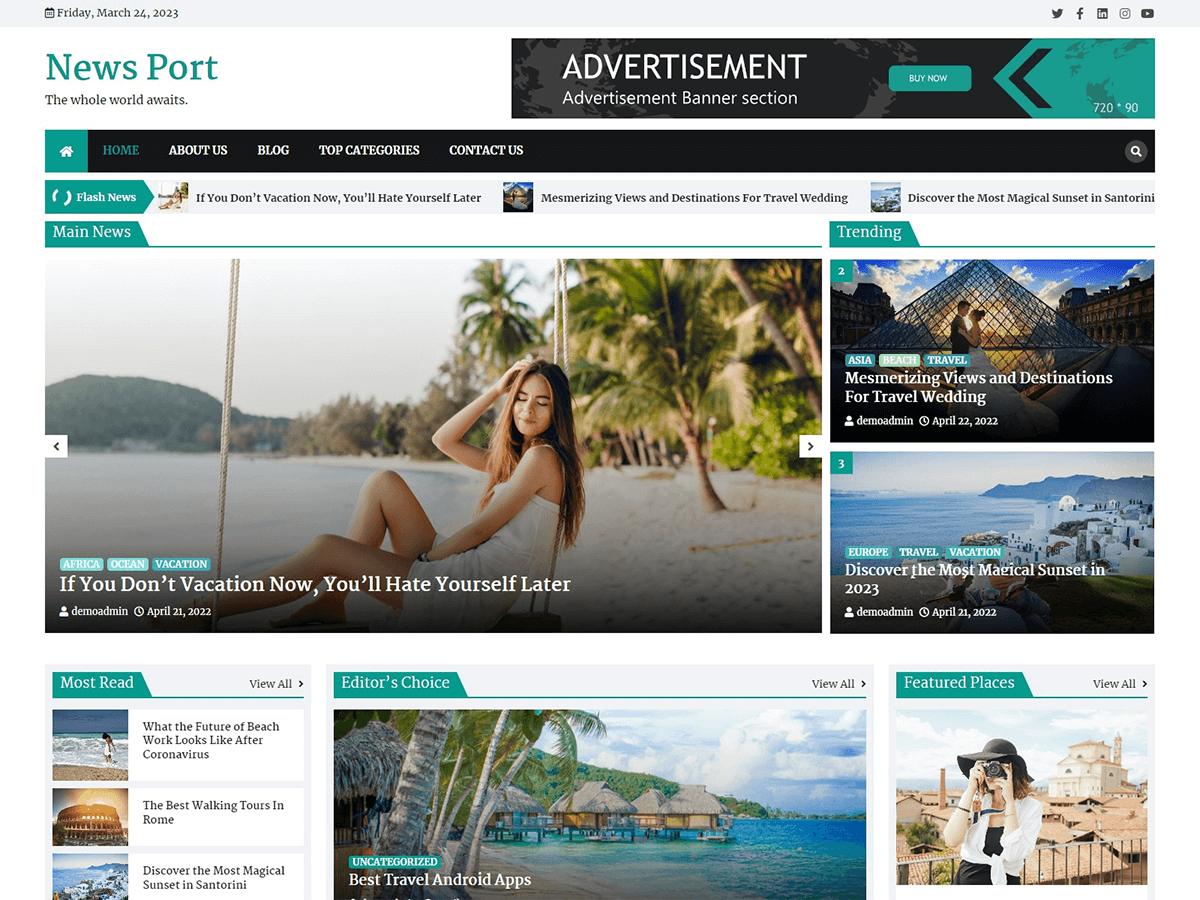 news-port WordPress theme, websites list used news-port theme news-port theme websites examples