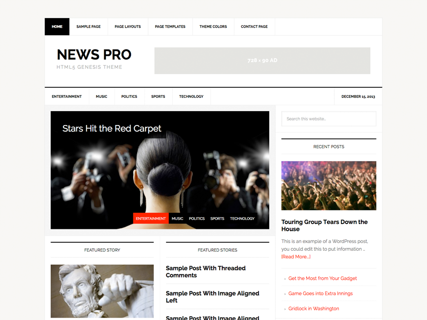 News Pro website example screenshot