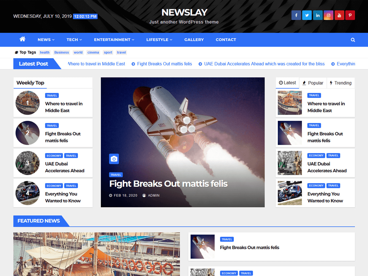 Newslay website example screenshot