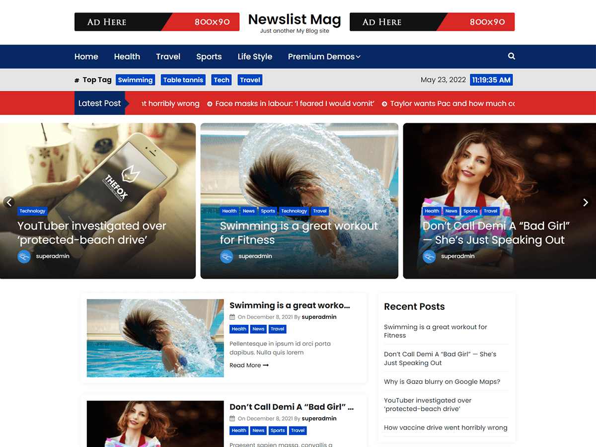 newslist-mag theme websites examples