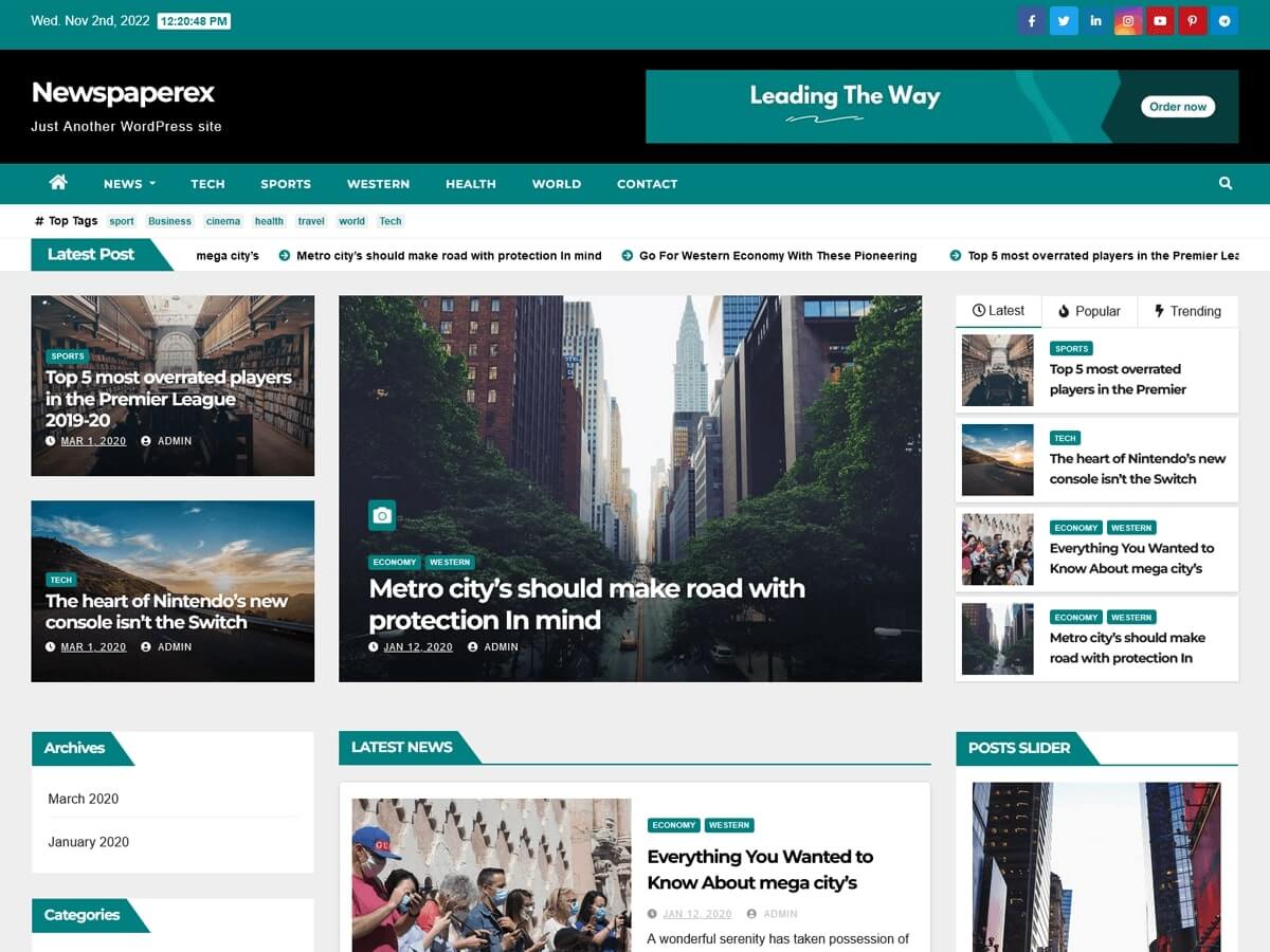 Newspaperex website example screenshot