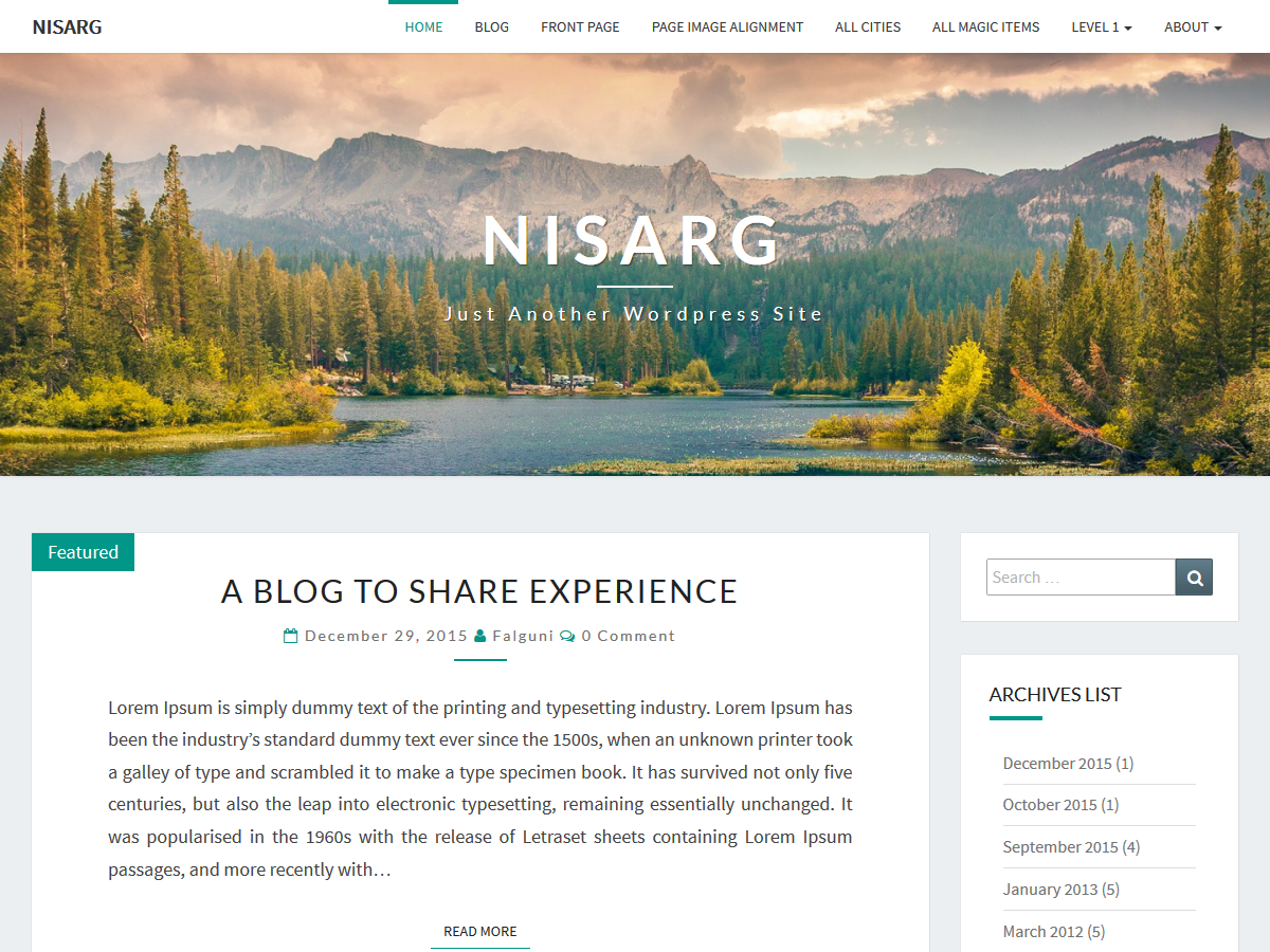 Nisarg theme websites examples