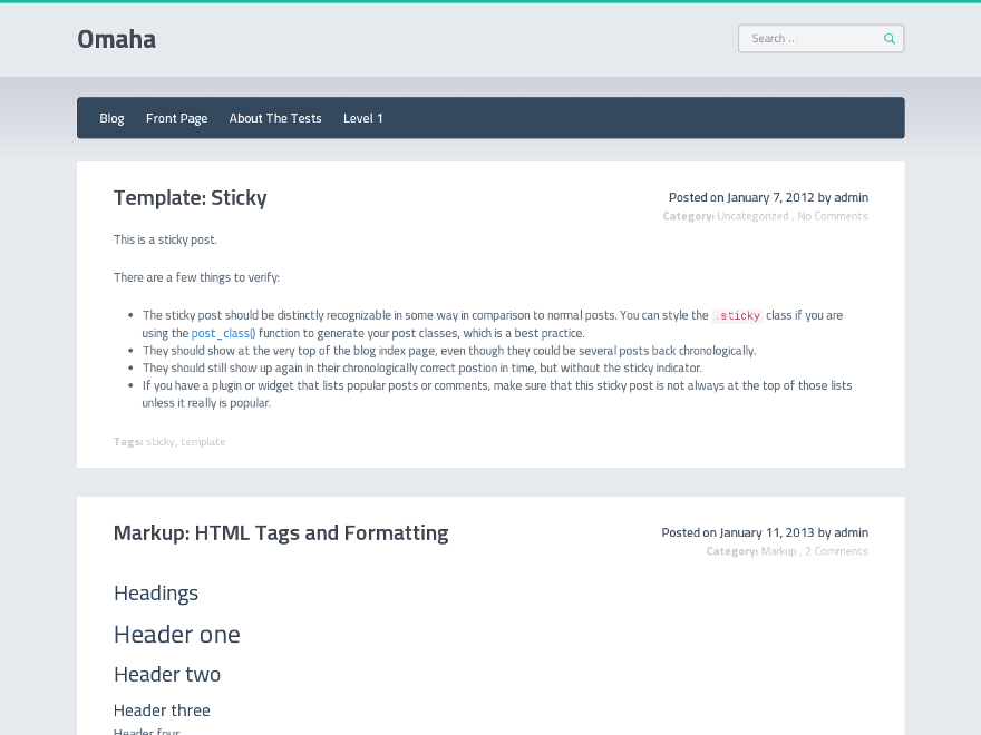 Omaha theme websites examples
