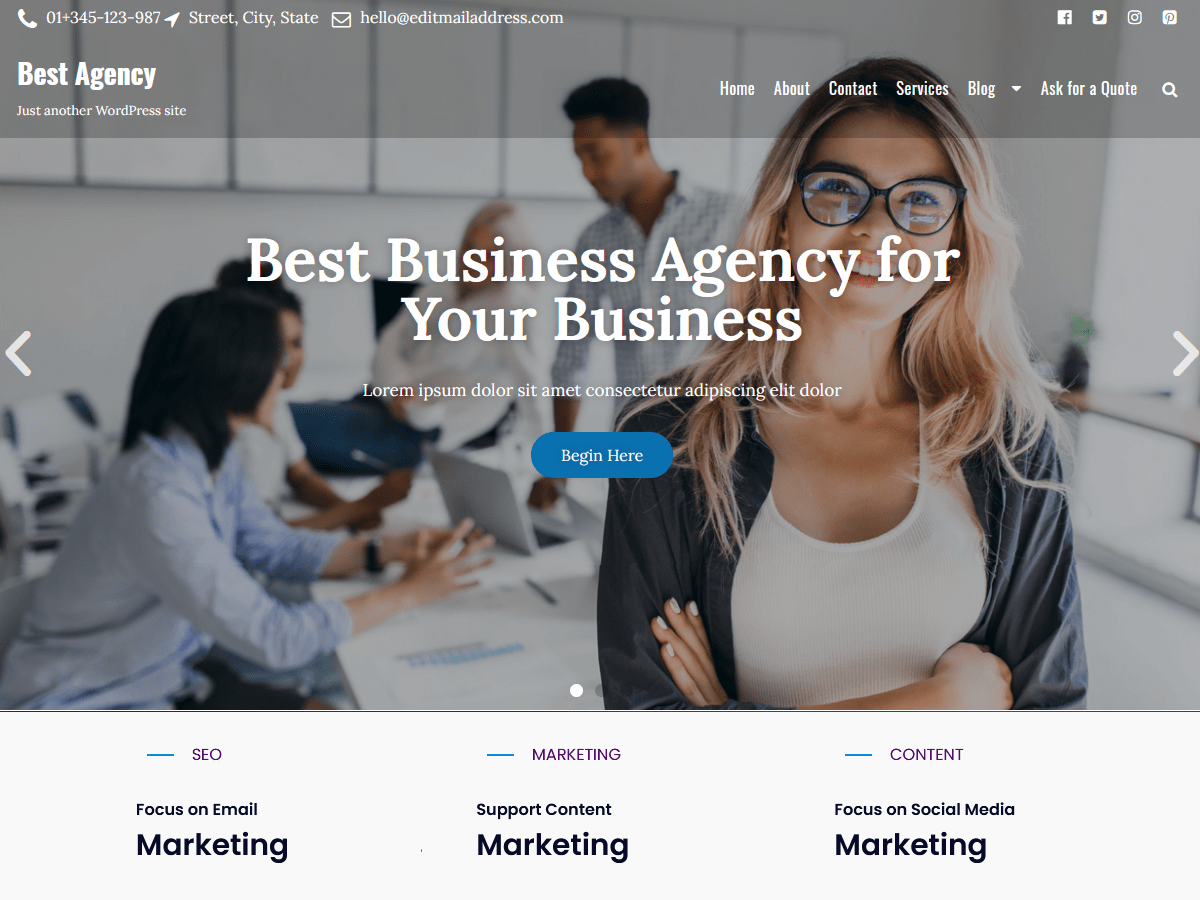one-page-business WordPress theme, websites list used one-page-business theme one-page-business theme websites examples