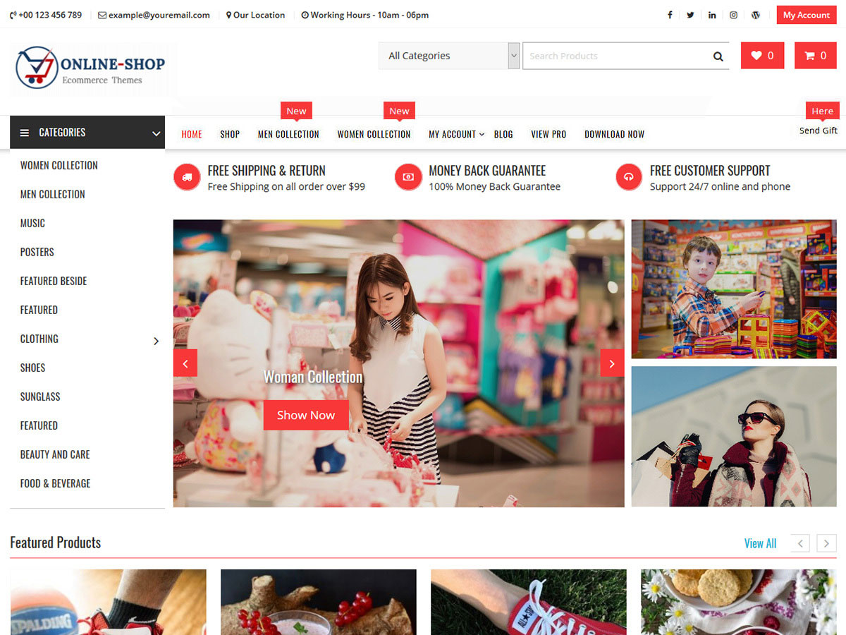 Online Shop website example screenshot