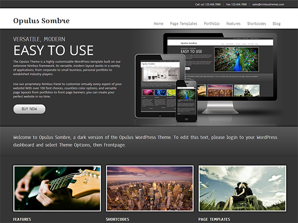 opulus-sombre theme websites examples