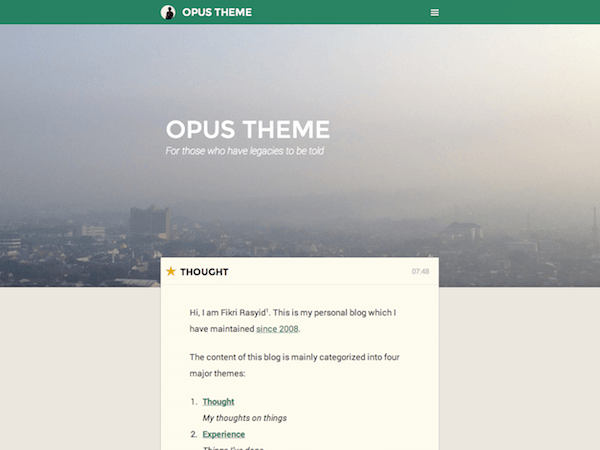 Opus website example screenshot