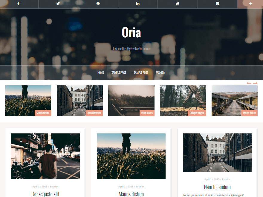 Oria website example screenshot