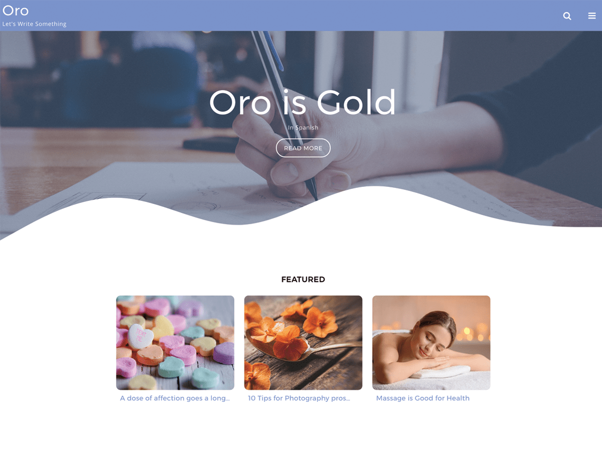 ORO theme websites examples