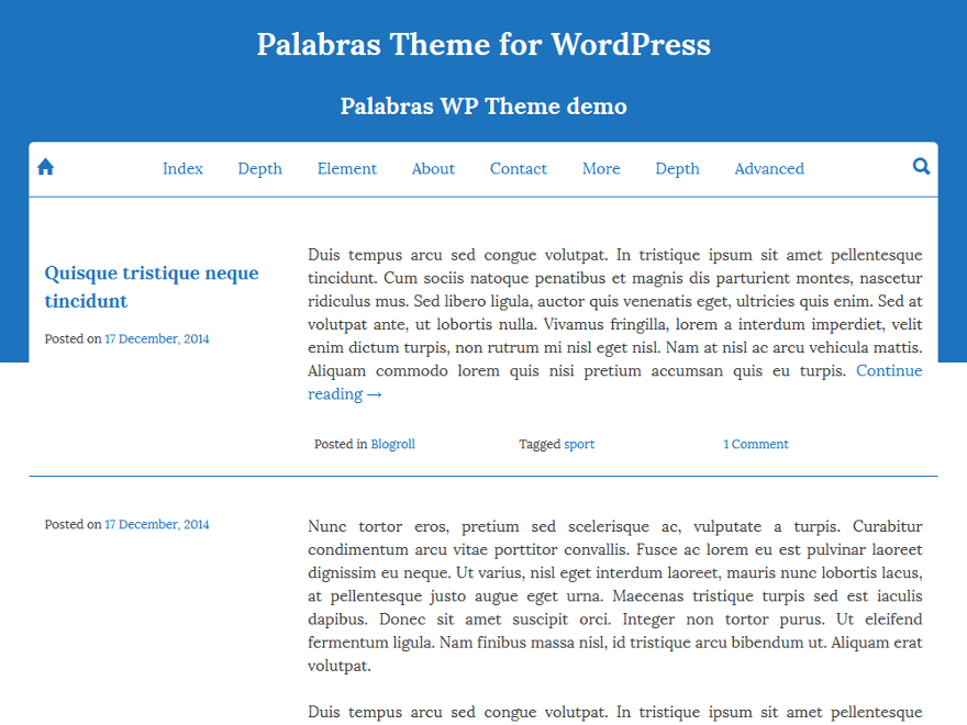 palabras theme websites examples