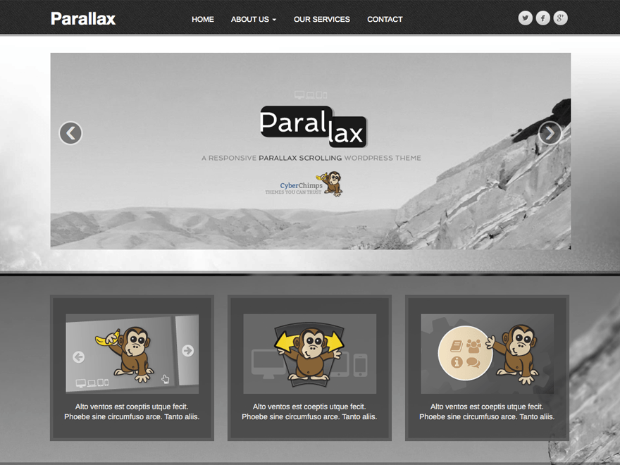 Parallax website example screenshot