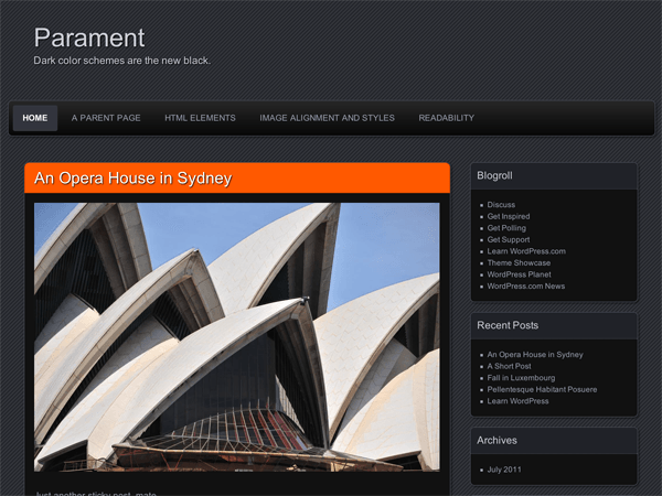 Parament website example screenshot