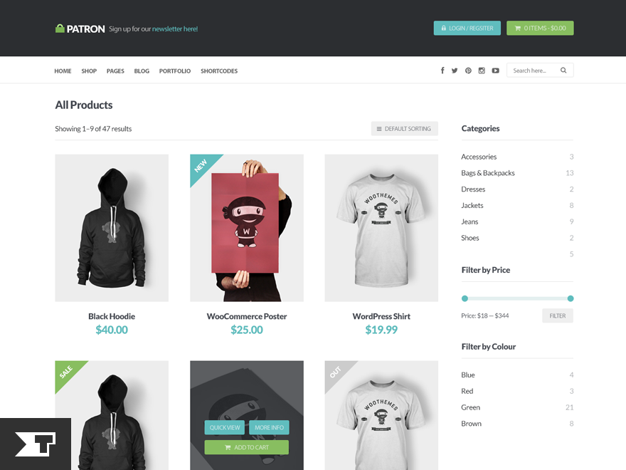 patron theme websites examples