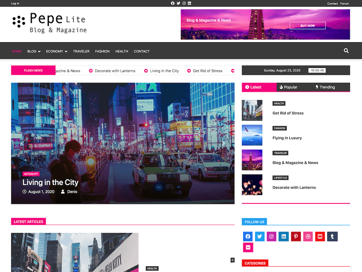 pepe-lite WordPress theme, websites list used pepe-lite theme pepe-lite theme websites examples