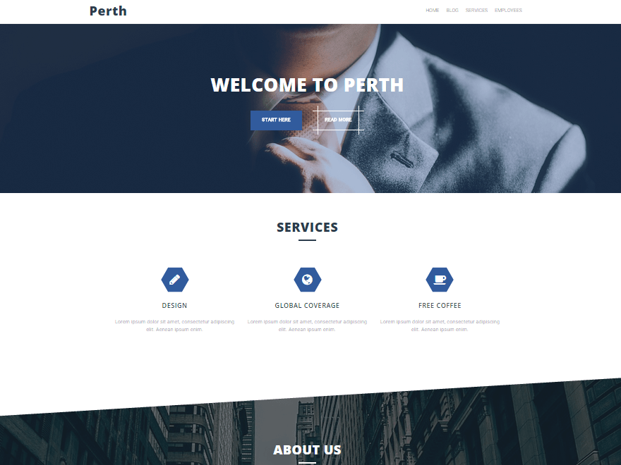Perth website example screenshot