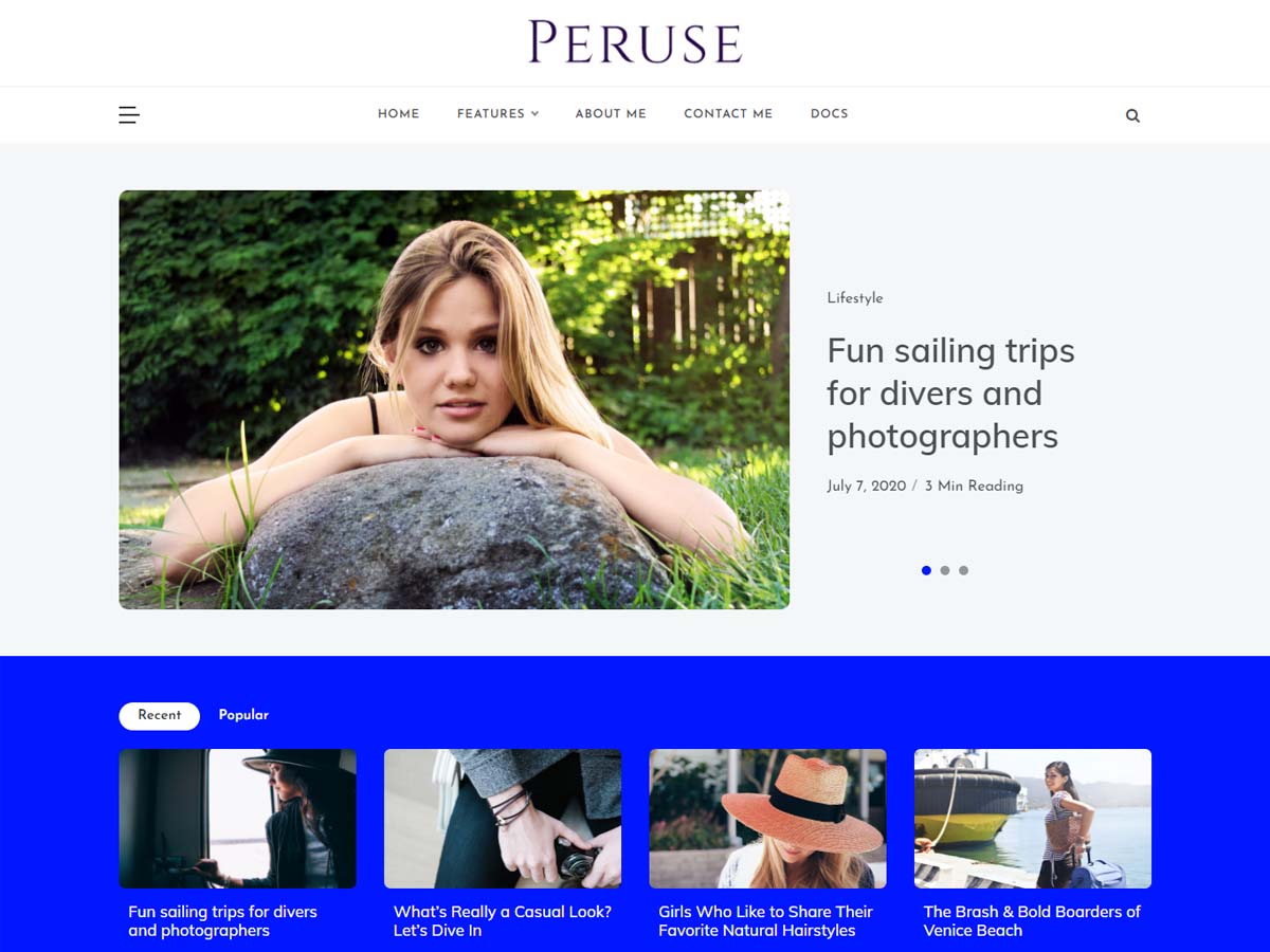 peruse theme websites examples