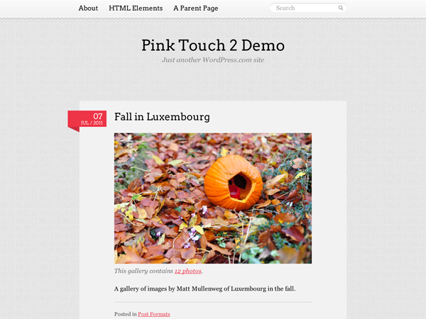 Pink Touch 2 website example screenshot
