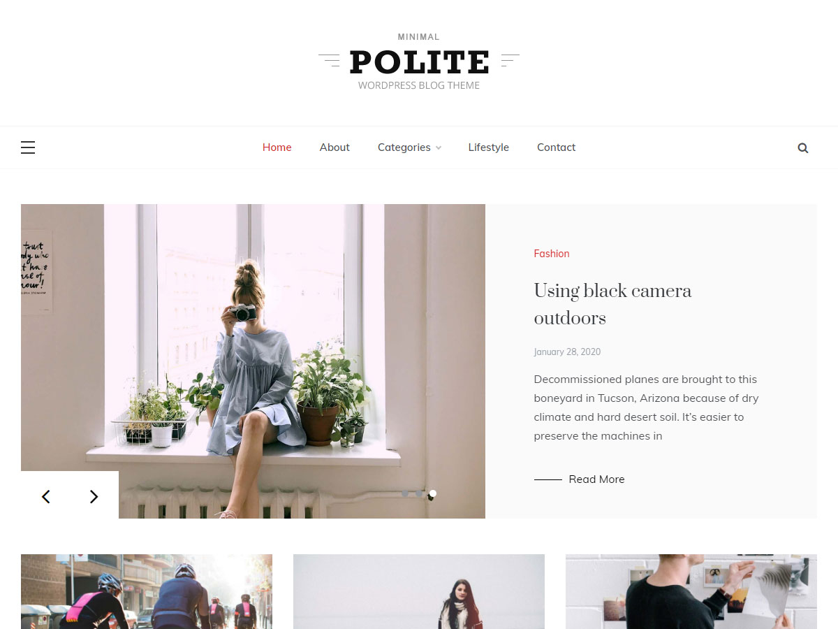 Polite website example screenshot