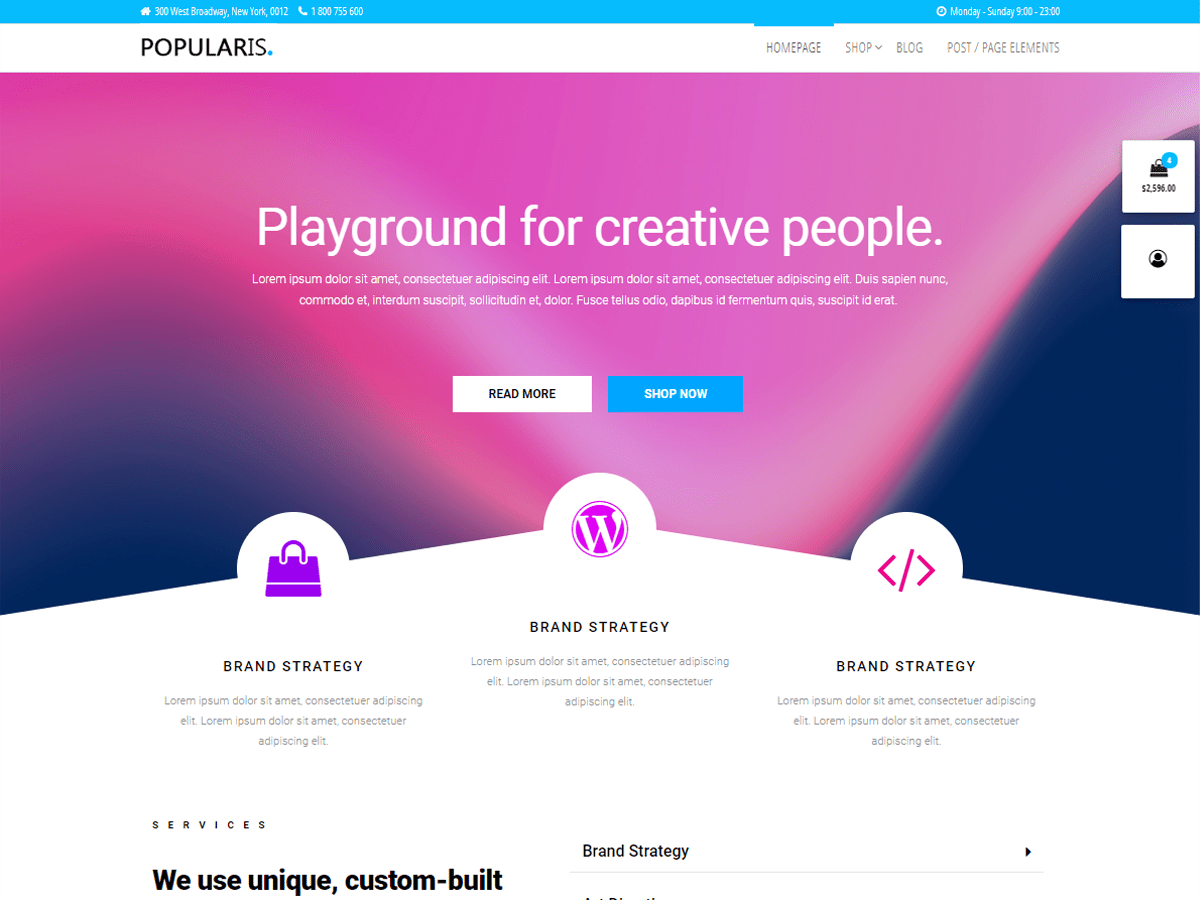 Popularis website example screenshot