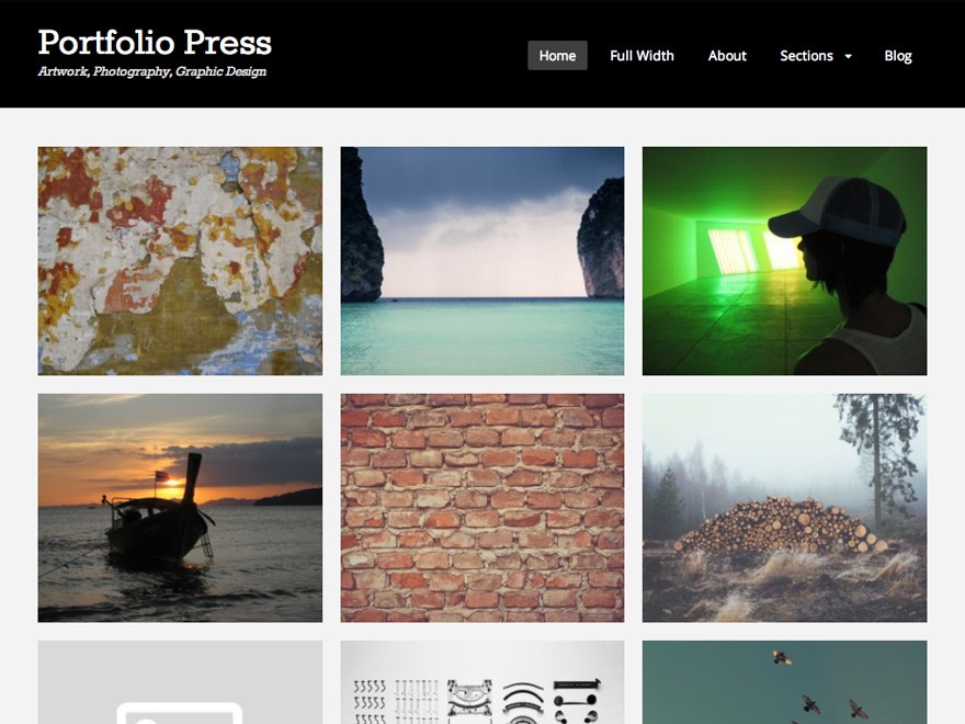 Portfolio Press theme websites examples