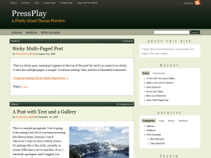 PressPlay website example screenshot