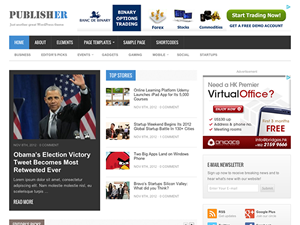 Publisher website example screenshot