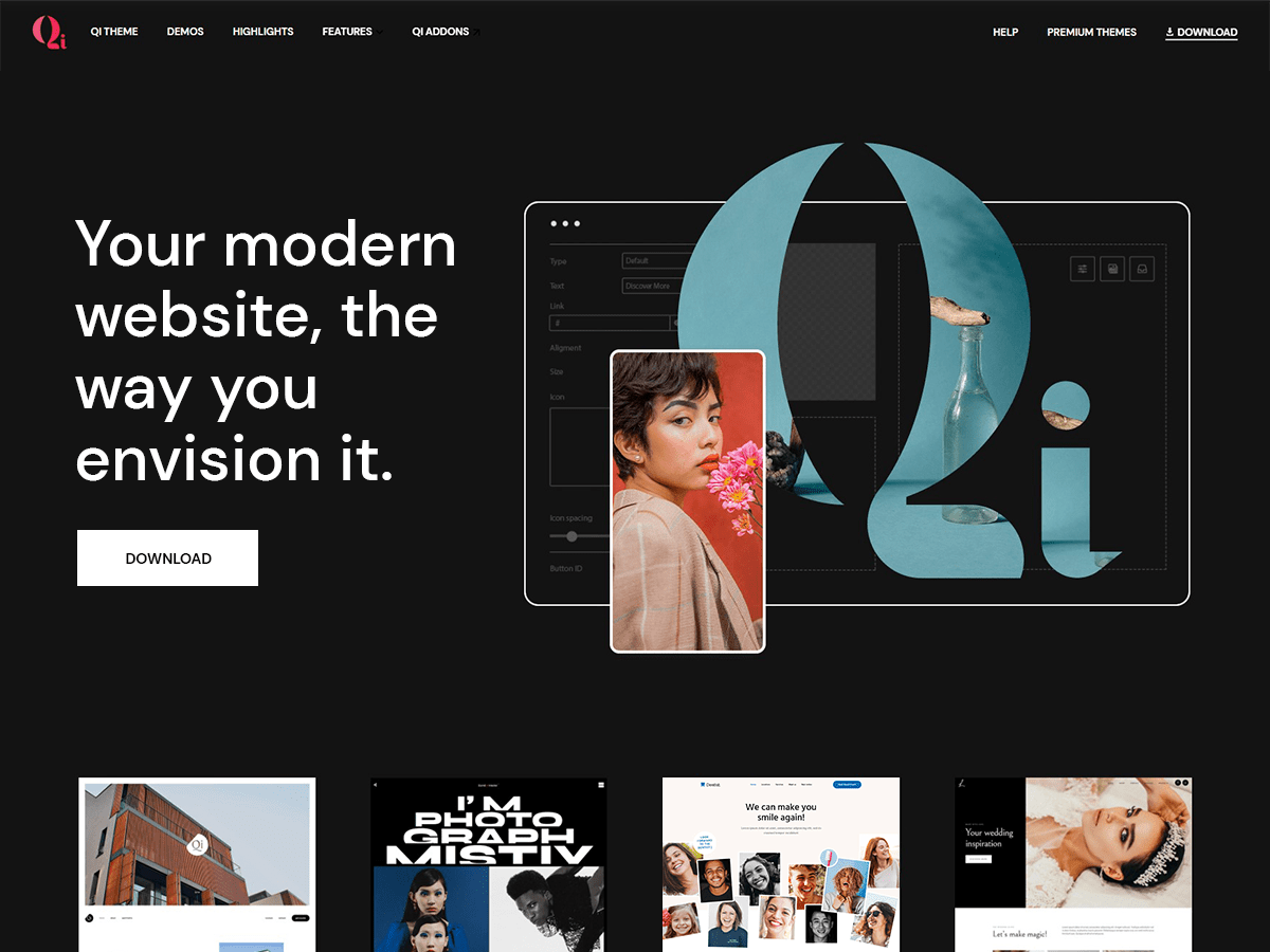 Qi website example screenshot