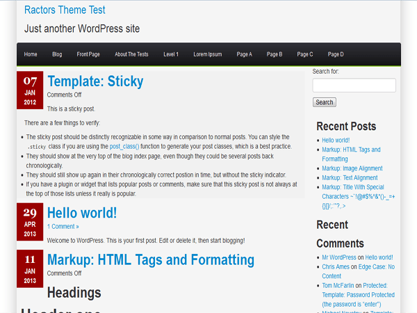 Ractopress theme websites examples