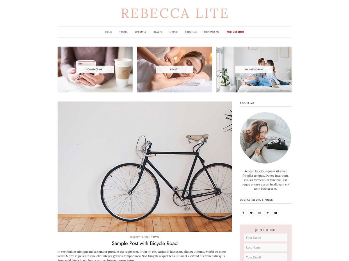 rebeccalite WordPress theme, websites list used rebeccalite theme rebeccalite theme websites examples