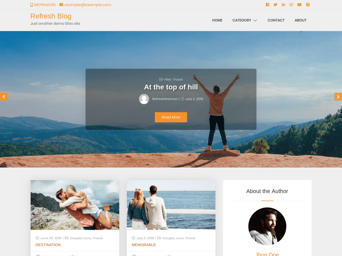 refresh-blog WordPress theme, websites list used refresh-blog theme refresh-blog theme websites examples