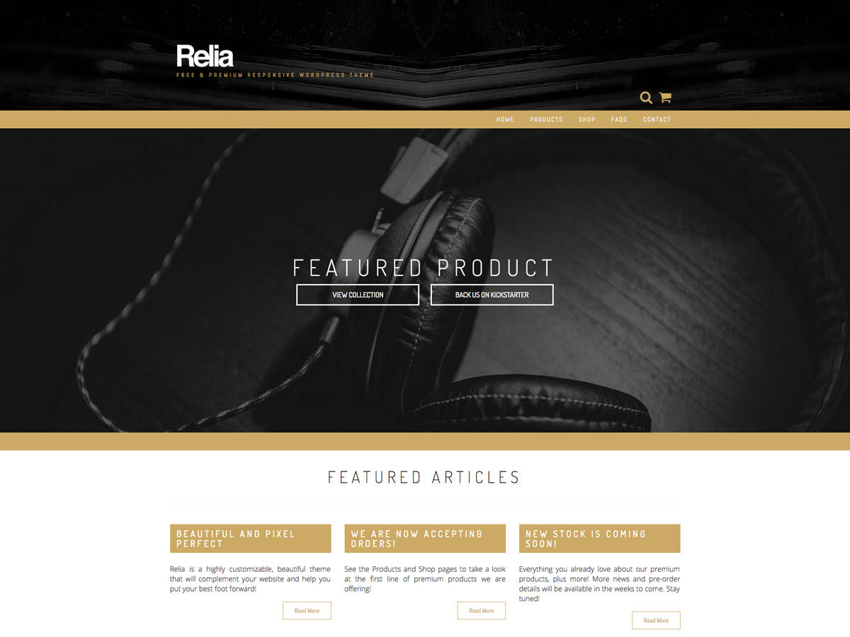 Relia website example screenshot