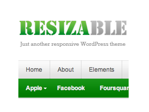Resizable website example screenshot