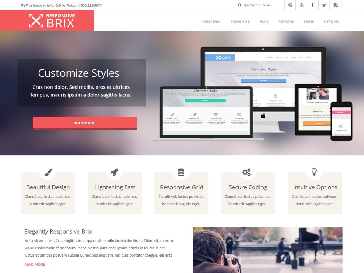 Responsive Brix website example screenshot