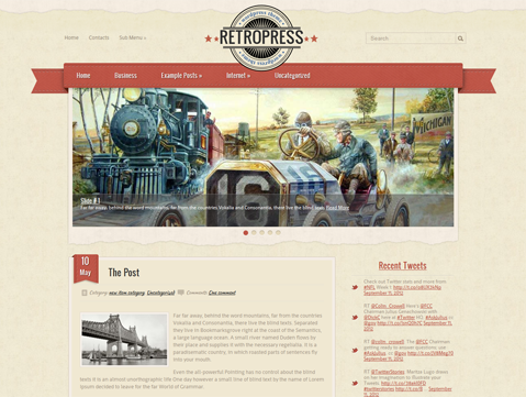 retropress theme websites examples