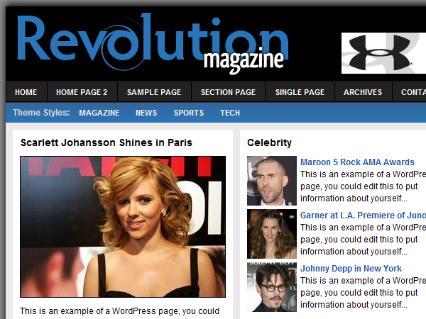 Revolution Magazine v3.0 theme websites examples