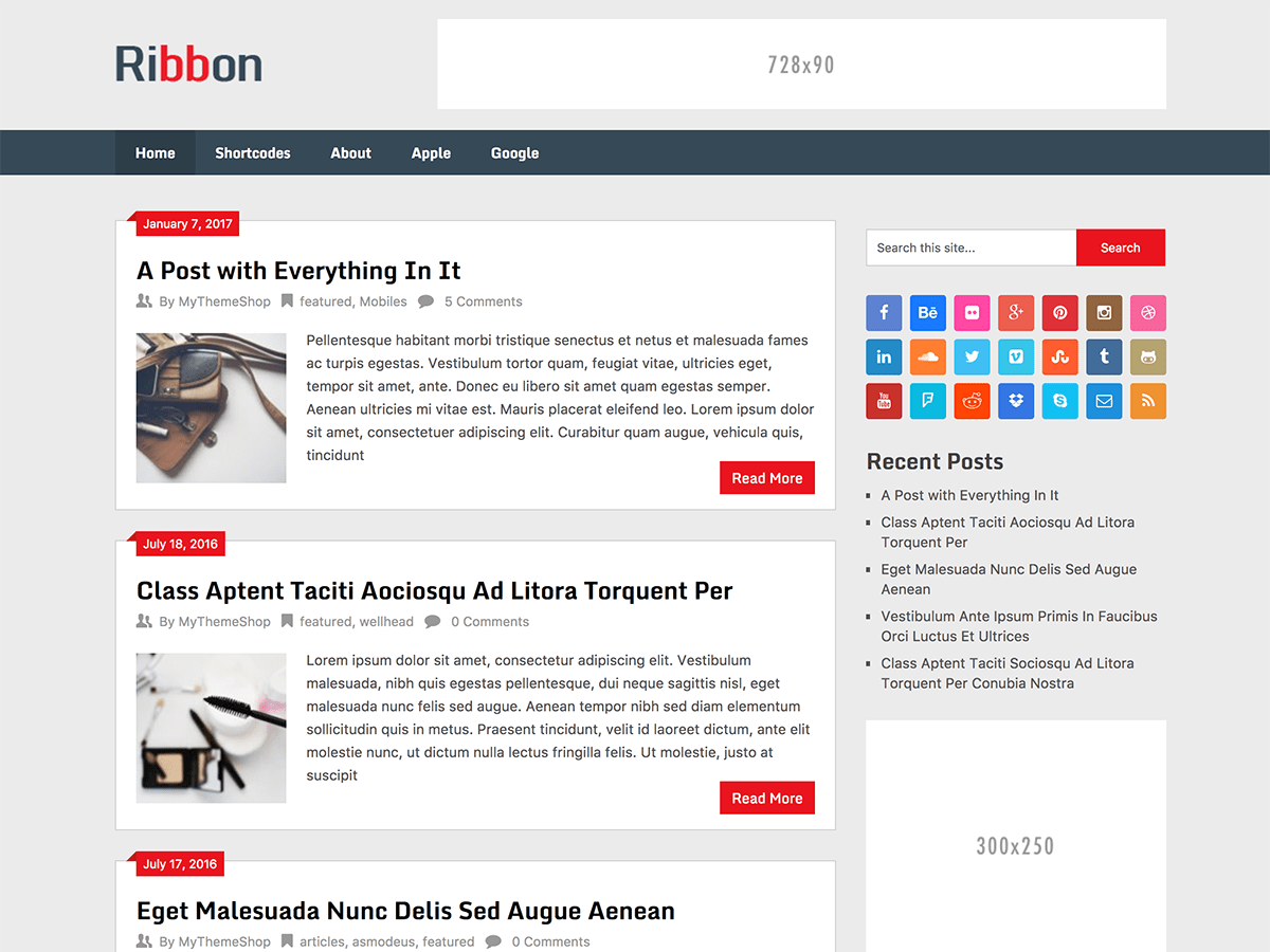 Ribbon Lite website example screenshot