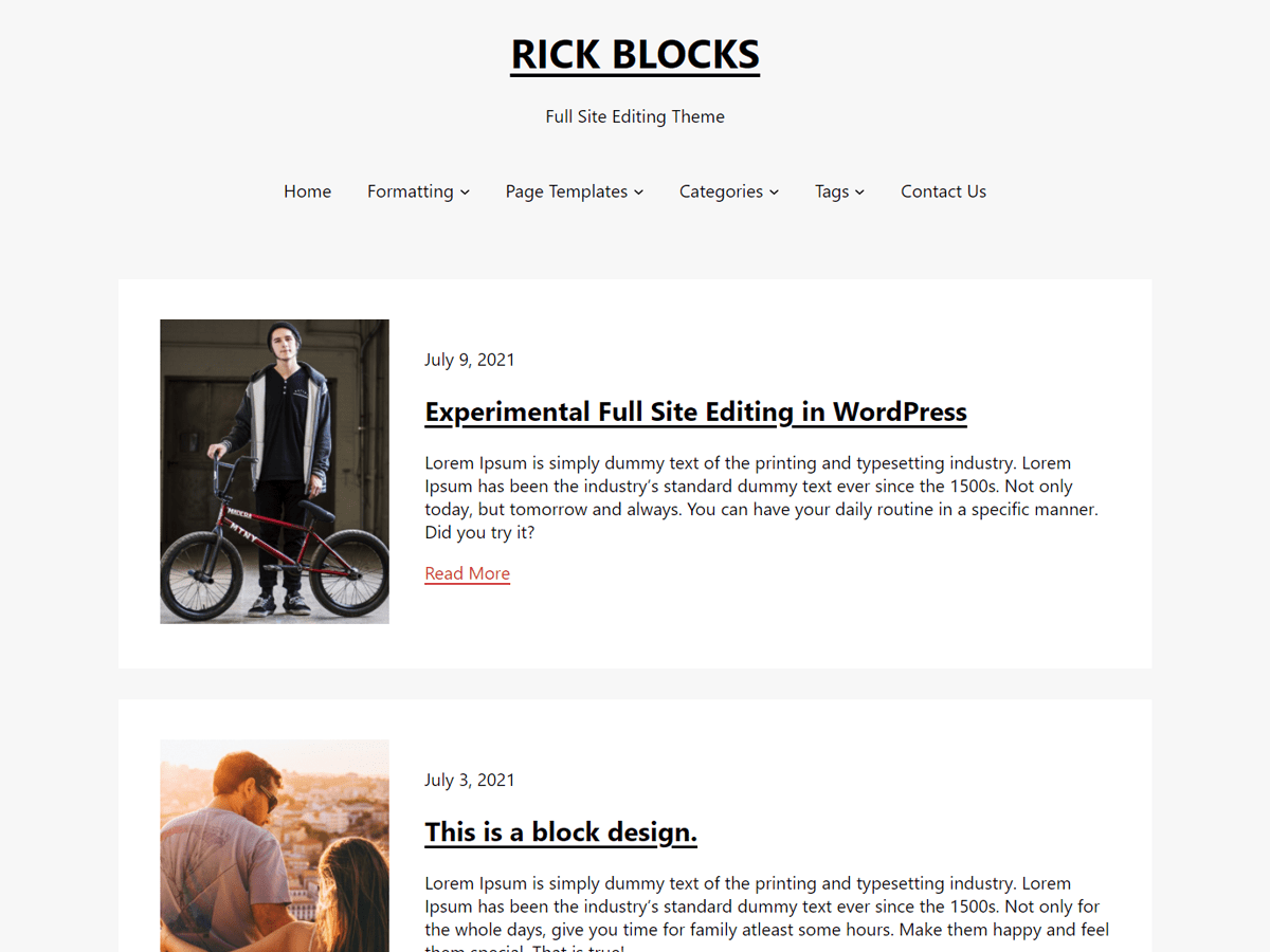 Rick theme websites examples