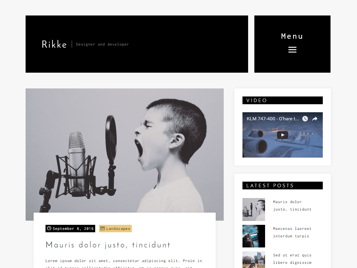 Rikke theme websites examples