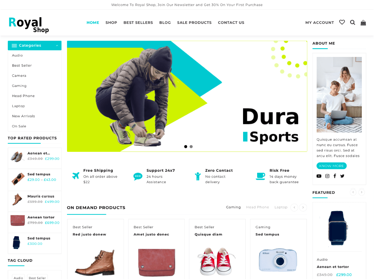 royal-shop theme websites examples