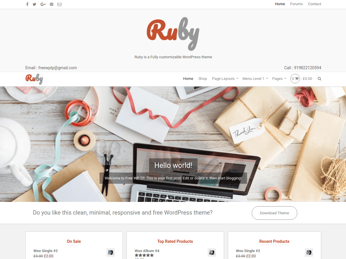 Ruby website example screenshot