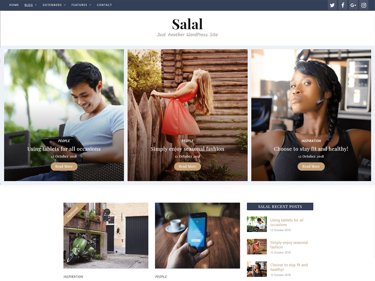 salal theme websites examples