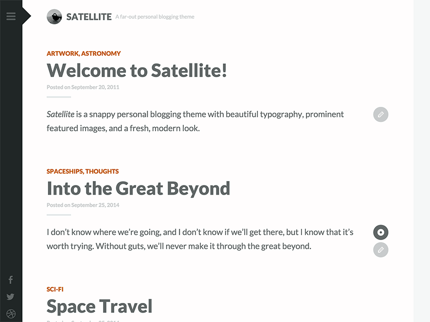 Satellite website example screenshot