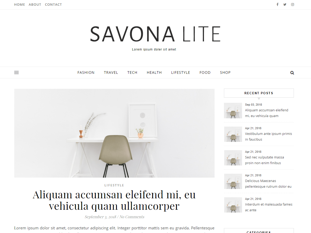 savona-lite theme websites examples