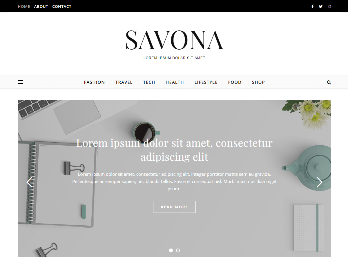 Savona website example screenshot