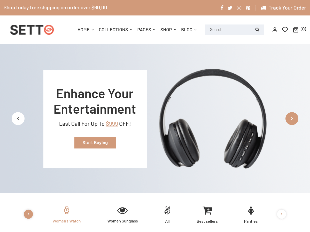 setto theme websites examples