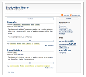 Shadowbox theme websites examples
