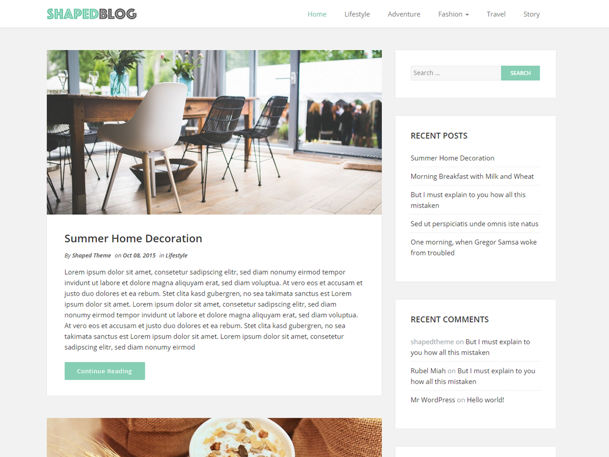 Shaped Blog theme websites examples